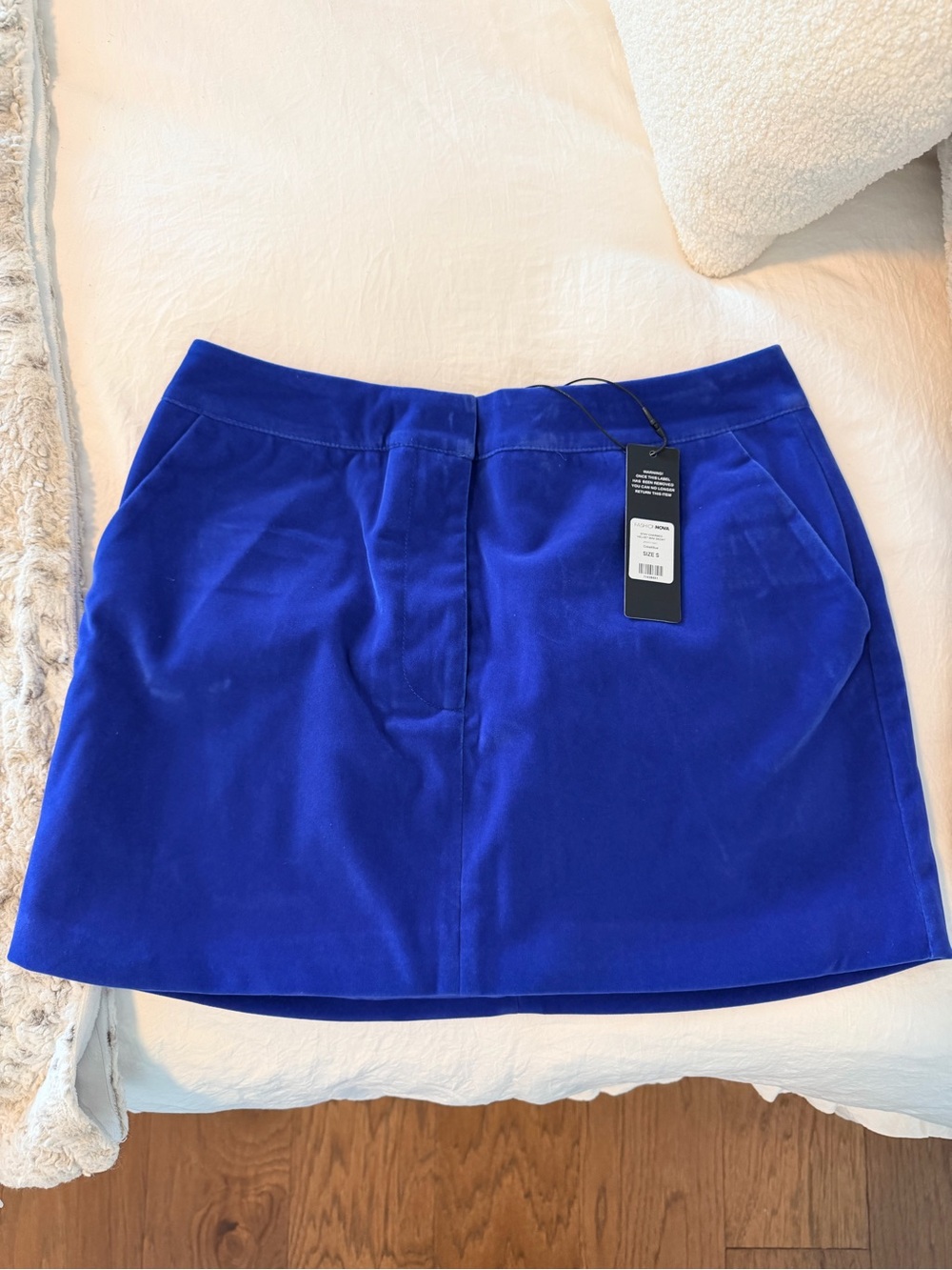 Fashion Nova Cobalt Velvet Mini Skirt